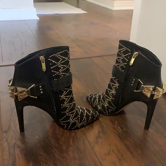 NWOB Sam Edelman Black and Gold Mila Jewel Booties - Picture 3 of 6